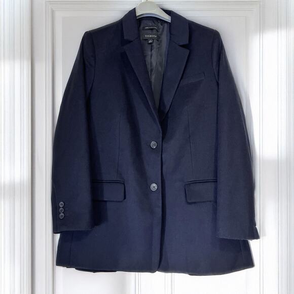 TALBOTS Classic Wool Blend Italy Woven Blazer in Navy Size 14 - Picture 1 of 15